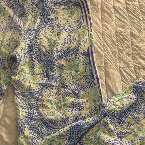 Lilly Pulitzer Bal Harbour Palazzo Pants Bennet Blue Wide Leg Tropic Size Large - Picture 6 of 8